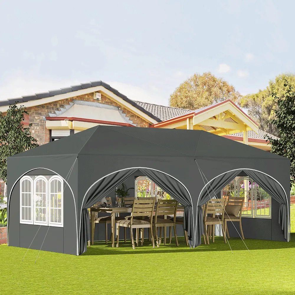 Pavillon 6x3m in Grau